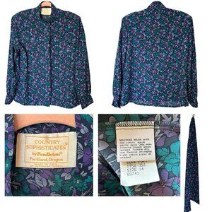 Pendleton  Button Blouse & Scarf Country Sophisticates Portland Oregon VINTAGE